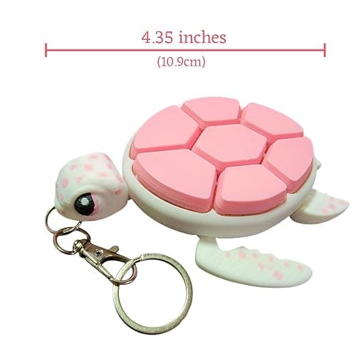 Geeps Makes Sea Turtle Fidget Clicker Bag Charm, Sensory Figure Keychain, Articulating Head, Flippers and Tail (White/Pink) thumbnail 8
