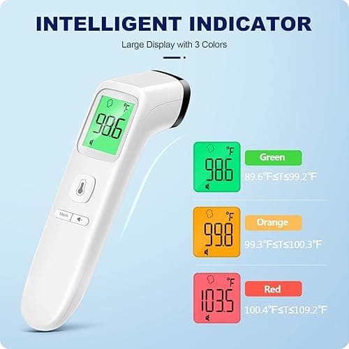 No-Touch Thermometer for Adults and Kids, Accurate Digital Baby Thermometer, Fever Alarm & Silent Mode, 2 in 1 Forehead & Object Mode - white thumbnail 3