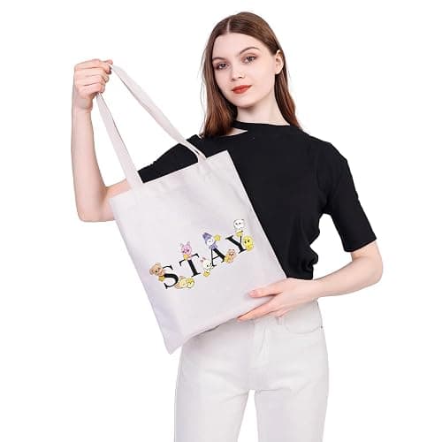 MEIKIUP Stay Fandom Makeup Bag Korean Group Makeup Bag Gift Character Cosmetic Bag Korean Group Fans Gift (STAY Tote Bag) thumbnail 4