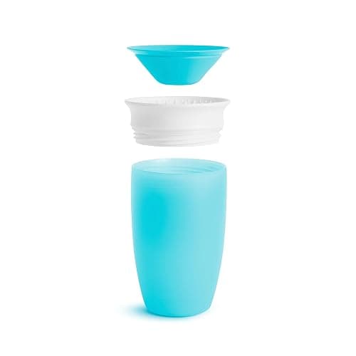 Munchkin Sippy Cups for Toddlers 1-3, Spill Proof Miracle 360 Cup, 10 Ounce, 2 Pack, Blue/Purple thumbnail 4