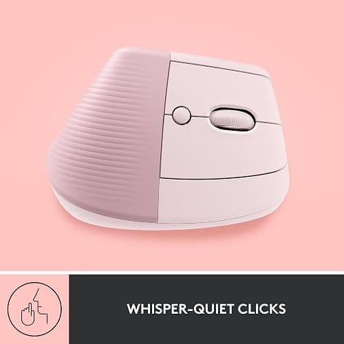 Logitech Lift Vertical Ergonomic Mouse, Wireless, Bluetooth or Logi Bolt USB receiver, Quiet clicks, 4 buttons, compatible with Windows/macOS/iPadOS, Laptop, PC - Rose thumbnail 7