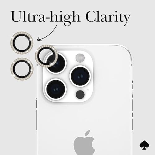 kate spade new york iPhone 15 Pro/iPhone 15 Pro Max Camera Lens Protector with Aluminum Rings - Crystal thumbnail 5