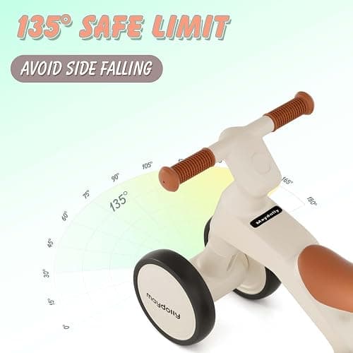 Maydolly Baby Balance Bike, Toddler Balance Bike for 1 Year Old Boys Girls, 4 Wheels Toddler Bike, First Birthday Gifts for 10-36 Month (White) - White thumbnail 5