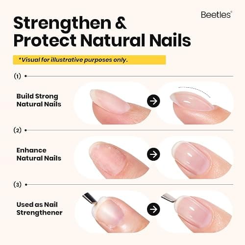 Beetles Builder Gel with Base & Top Coat Gel,3 Pcs Clear Builder Nail Gel,for Nail Strengthening Building Apex Extension for Beginner DIY Salon at Home Gifts for Women,UV & LED Lamp Needed thumbnail 3