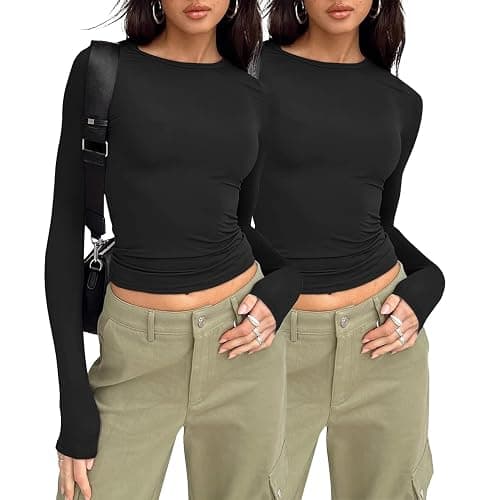 AUTOMET 3 Pack Womens Long Sleeve T Shirts Fall Fashion Basic Going Out Crop Tops Slim Fitted Winter Clothes 2025 - Image 1