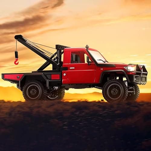 SVERTIBO 1/12 RC Crane Truck, MN-82T LC79 RTR RC Crawler, 4WD Off-Road Tow Car RTR 2.4GHz RC Pick-up Trail Truck for Adults Hobby Toys (Yellow) thumbnail 2