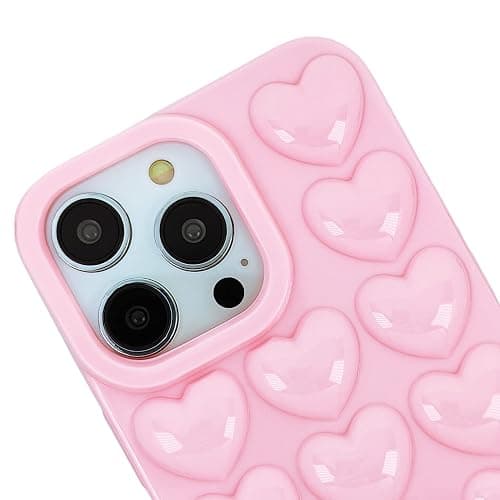 DMaos for iPhone 16 Plus Case for Women, 3D Pop Bubble Heart Gel Cover, Cute Girly for iPhone16 Plus 6.7 inch - Pink thumbnail 4