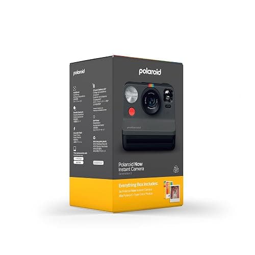 Polaroid Now 2nd Generation I-Type Instant Camera + Film Bundle - Now Black Camera + 16 Color Photos (6248)- Black thumbnail 5