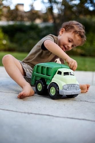 Green Toys Recycling Truck in Green Color - BPA and Phthalates Free Garbage Truck for Improving Gross Motor, Fine Motor Skills. Kids Play Vehicles thumbnail 2