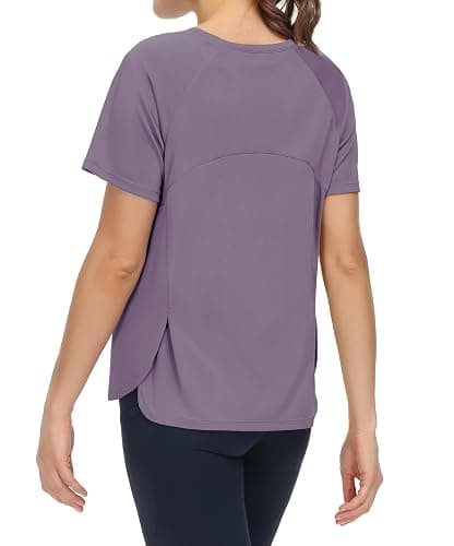 THE GYM PEOPLE Women's Short Sleeve Workout Shirts Breathable Yoga T-Shirts with Side Slits Athletic Tee Tops - Image 1