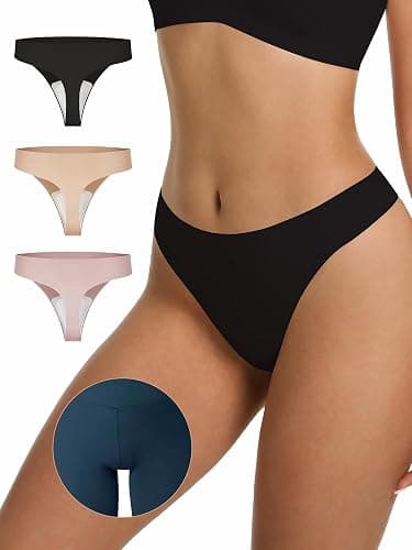 LUCKMEEY Cotton Thongs for Women Seamless Thongs for Women No Show Thong Panty Liners Workout G-String Thongs Underwear - Image 1