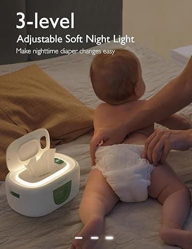 Momcozy Baby Wipe Warmer, Innovative Spring Design, Large Capacity Wipes Dispenser, Fast and Even Heating, 4 Modes of Temperature Heating Control, Diaper Wipe Warmer with Night Light - Regular thumbnail 4