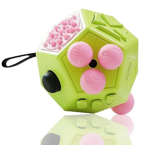 UOOEFUN Fidgets Toy,12 Sided Cube Toys,Autism Toy,Relief Stress Cube Toy,Sensory Toy, Anxiety Toy for Childens and Adults with Improve Attention and Relieve Stress (Green / A3) - Image 1