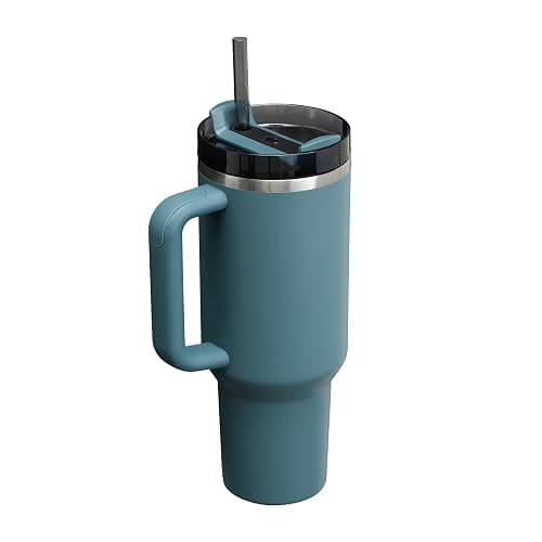 STANLEY Quencher H2.0 Flowstate Tumbler 1.2L - Cold for 11 Hours - Iced for 48 Hours - Metal Water Bottle with Straw, Handle and Lid - Dishwasher Safe - Travel Mug for Cold Drinks - Blue Spruce thumbnail 7
