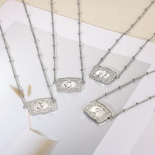 rgwtgkyh Silver Belt Buckle Initial Necklaces for Women Dainty Western Initial Letter Pendant Necklace Personalized Letter Pendant Necklace Jewelry Gifts for Cowgirl Cowboy thumbnail 5