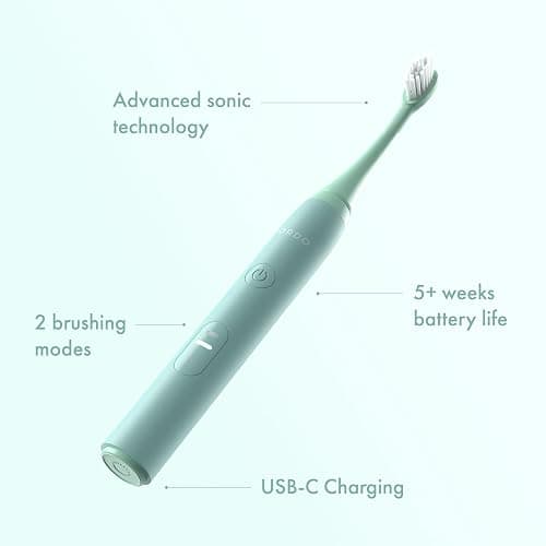 ORDO Lite Sonic Toothbrush, Electric Toothbrushes with 35,000 Pulses Per Min, Dual Modes, Over 5 Weeks Battery, Smart Timer, Waterproof, USB C, Sage thumbnail 4