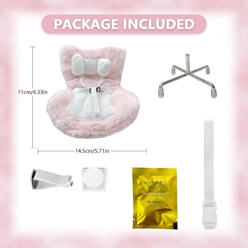 SwiftServ Doll Car Seat for 17cm Dolls with Air Vent Clip and Desktop Stand, Cute and Functional Car Ornament for Blind Box Doll Fans, Collectors (Strawberry Ice Cream) thumbnail 2