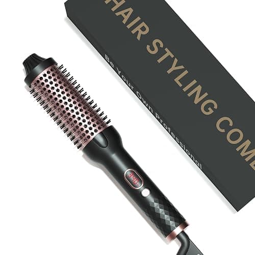 Hahahope 1.5 Inch Thermal Brush, Heated Round Brush for Blowout Look with Negative Ions & Ceramic, 30s Fast Heating Curling Iron with 10 Temperature Settings for Volumizing, Travel Hair Styling Tool - Image 1
