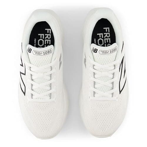 New Balance Women's Fresh Foam X 1080 V13 Running Shoe - White/Black/Reflection - 10 thumbnail 5