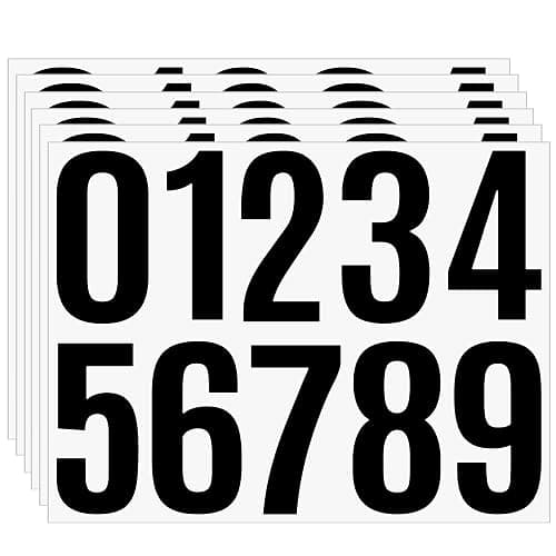 4 Inch Black Number Stickers 0-9, 6 Sheets Self Adhesive Vinyl Decals, Waterproof Durable Labels for Address Sign, Garage Door, Fence, Outdoor Labeling Numbers(Black) - Image 1