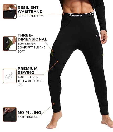 CL convallaria Thermal Underwear Long Johns Set Mens Winter Gift Hunting Gear Sport Base Layer Bottom Top thumbnail 4