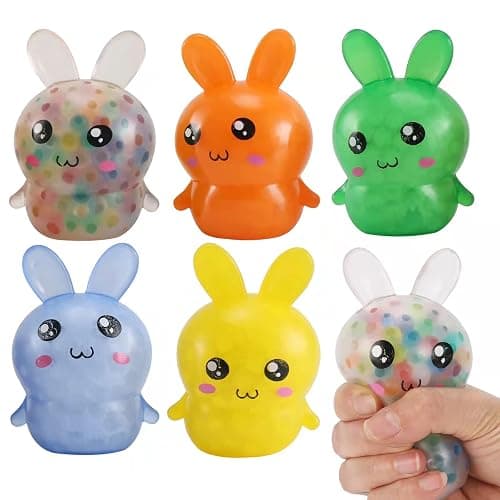 Easter Basket Stuffers,Easter Basket Essentials,5pcs Squishy Easter Bunny Stress Balls for Adults,Easter Stress Relief Fidget Balls,Easter Party Favors Easter Basket Ideas Gifts (5pcs-C) - Image 1