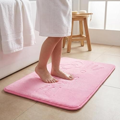 Cute Cartoon Pink Area Rugs for Bedroom Living Room Bathroom Rugs Bath Mat Door Mat Super Soft Memory Foam Design Non Slip and Absorbent 15.75 x 23.62 Inch thumbnail 7