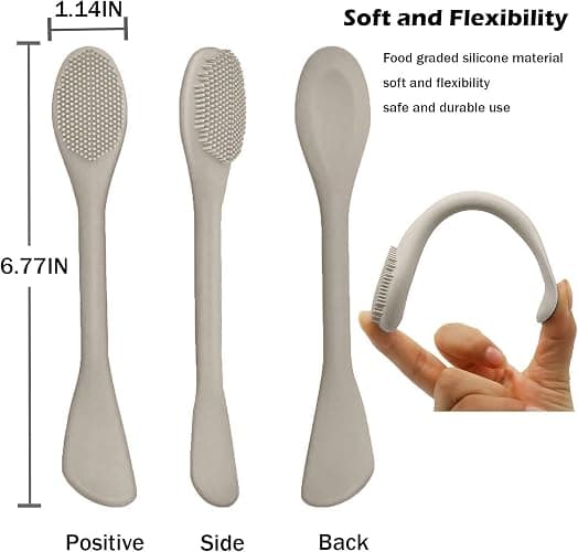 Face Mask Brush Applicator, Mask Brushes For Facials Cleansing & Exfoliating, Facial Clay Mask Applicator Tool Silicone Mask Spatula Cream Skincare For Apply Cream, Lotion, Mud, Clay (Black+Starlight) thumbnail 7