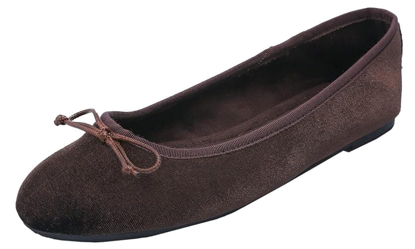 FEVERSOLE Women's Ultra Soft Colorful Memory Foam Cushioned Faux Suede Home Ballet Flats - Image 1
