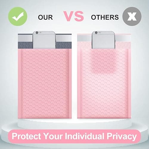 UCGOU Bubble Mailers 8.5x12 Inch Light Pink 25 Pack Poly Padded Envelopes #2 Medium Mailing Opaque Packaging Postal Self Seal Waterproof Boutique Shipping Bags for Clothes Makeup Supplies thumbnail 7