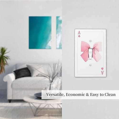 Funny Pink Bowknot 1 Gang Light Switch Cover Decorative Single Toggle Wall Plate Electrical Switchplate Standard Size Facplate for Kitchen Bathroom Bedroom Decor thumbnail 7