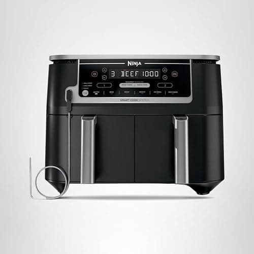 Ninja DZ550 Foodi 10 Quart 6-in-1 DualZone Smart XL Air Fryer with 2 Independent Baskets, Smart Cook Thermometer for Perfect Doneness, Match Cook and Smart Finish to Roast, Dehydrate and More, Black thumbnail 8