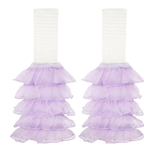Benefeet Sox Women Lace Leg Warmers with Pearls Girls Cute Mesh Ruffle Thigh Highs Lolita Y2k Fashion Slouch Long Boot Socks thumbnail 9
