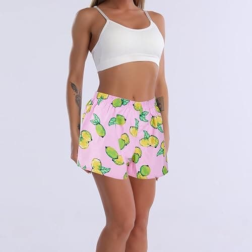 Cinvik Boxer Shorts for Women Gingham Sleep Y2k Printed Boxers Pj Boxer Short Trendy Checkered Baggy Pj Boxers thumbnail 2