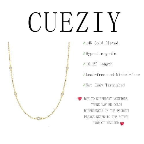 CUEZIY Valentines Day Gifts for Women Her - Dainty Necklaces for Women Cute Station Choker Simulated Diamond Necklace Simple Layering CZ Necklace Trendy Jewelry Gifts thumbnail 6