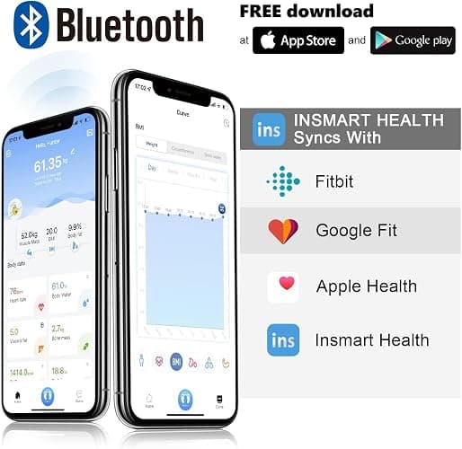 Bluetooth Body Fat Scales, INSMART Smart Digital Bathroom Weight Weighing Scales for Body Composition Analyzer with Smart APP, Body Composition Fitbit Scales for Fitness (ST/LB/KG) thumbnail 5