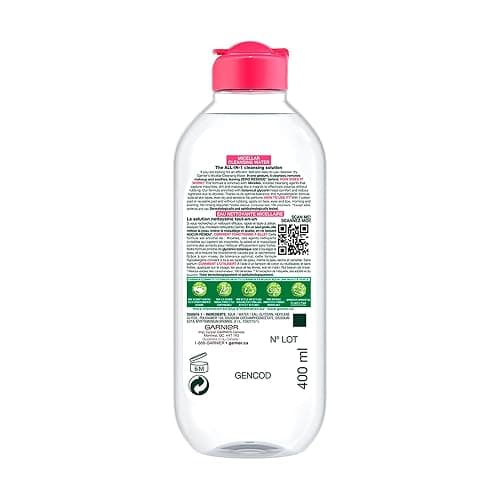 Garnier Micellar Cleansing Water, All-in-One Makeup Remover, Cleanses and Soothes Skin, Ideal for Face, Eyes & Lips, No Rinsing, For Dry & Sensitive Skin, 400ml thumbnail 8