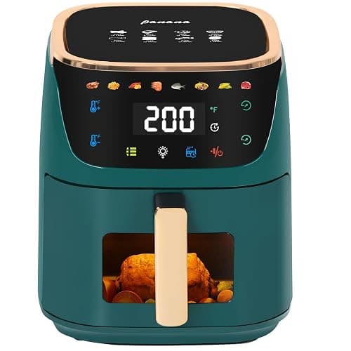 Panana 8QT Large Air Fryer Compact, 8 Preset Menus Airfryer, One-Touch Digital Control Presets, Touchscreen Display, Dishwasher Safe, Nonstick, Fit for Family (Green) - Image 1