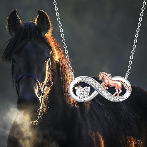 Horse Necklace for Women Sterling Silver Infinity Heart Horse Necklaces Charm Pendant for Christmas Mothers Day Gifts Jewelry thumbnail 9
