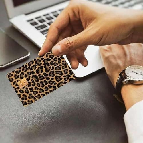TUCEWP Credit Card Skin Stickers 4Pcs Leopard Print Debit Card Skin Stickers Removable Waterproof PVC Decal Cover Set for Transportation Key Debit Bus Cards Pink Grey Black Cheetah ID Cover for Women thumbnail 2