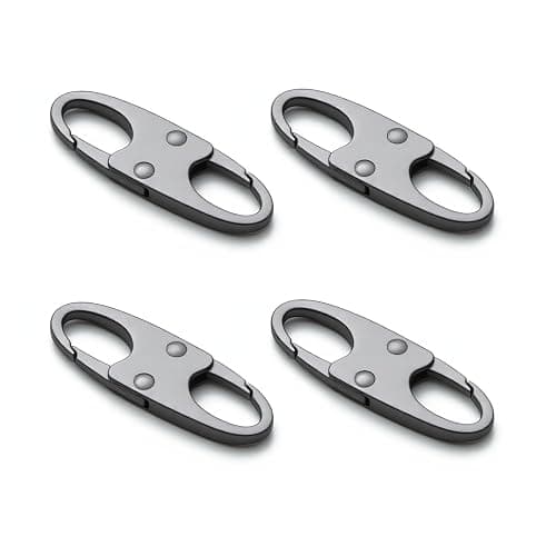 zelin Anti Theft Zipper Clips, Travel Essentials, Carabiner, 4Pcs Grey | Elegant Zinc Alloy Zipper Pull Locks, Airplane Gadgets and Travel Accessories for Backpacks, Commuting and Outdoor Safety - Image 1