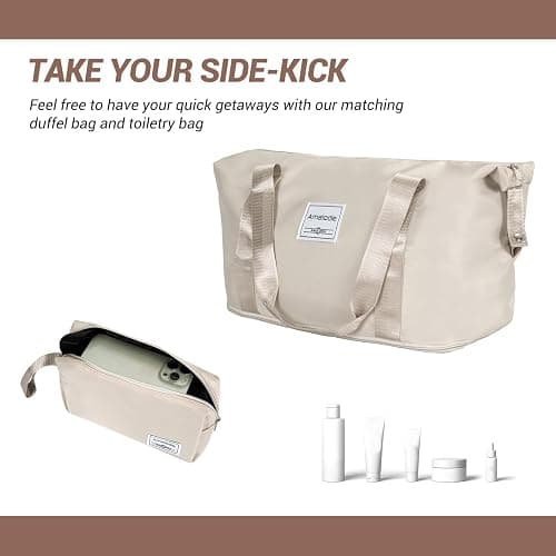 Tripcomp Luggage set 5 Piece Suitcases with Wheels, ABS Hardshell Carry On and Checked luggage with TSA lock a travel bag and a toiletry bag (20/24/28), Creamy White thumbnail 7