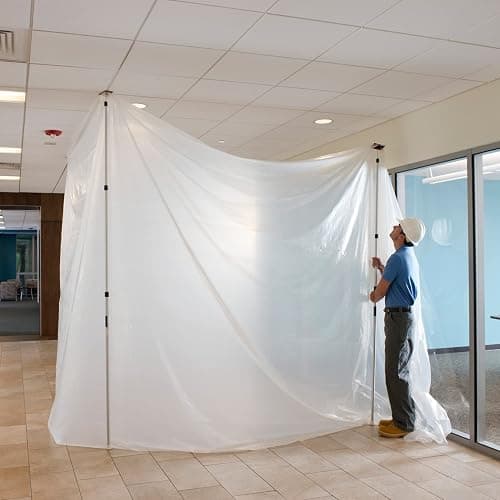 ZIPWALL ZP4 ZipPole 10 Foot Spring Barrier (Pack of 4) Loaded Poles for Dust Barriers, 4 Pack, Black thumbnail 6