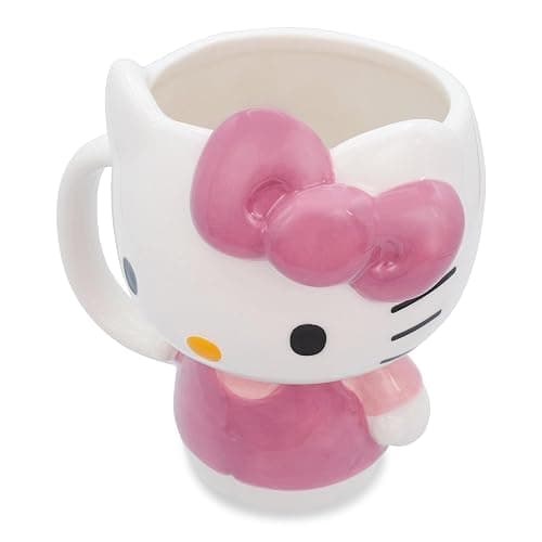 Sanrio Hello Kitty 3D Sculpted Ceramic Mug | BPA-Free Coffee Cup For Espresso, Caffeine, Cocoa thumbnail 4