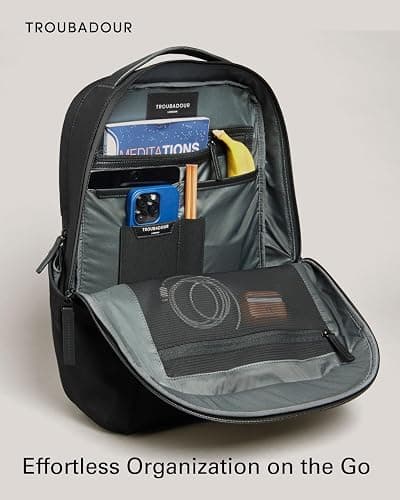 Troubadour Apex 3.0-22L Premium Laptop Backpack - Ergonomic & Water Resistant - Designed for Work and Travel - Black thumbnail 6