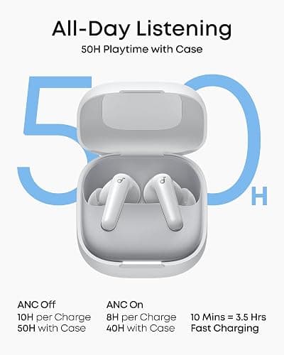 Soundcore P31i by Anker, Real-Time Adaptive Noise Cancelling, Hi-Res Sound, Translation Earbuds, 50H Playtime, Wireless Earbuds, Bluetooth Earphones, Spatial Audio, Fast Charging, IP55 thumbnail 6
