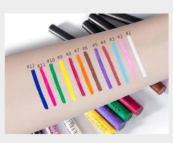 12 Colors Matte Liquid Eyeliner Set Rainbow Colorful Neon Eyeliner Pencil Pigmented Waterproof Smudgeproof Long Lasting Gel Eye Liner Christmas Makeup Gift Kit for Women (Set A) thumbnail 3