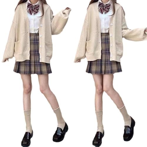 TXYJJP Womens Japanese Cute Kawaii Knitted Cardigan Sweater Cosplay Long Sleeve Button Down JK School Uniform Jacket thumbnail 2