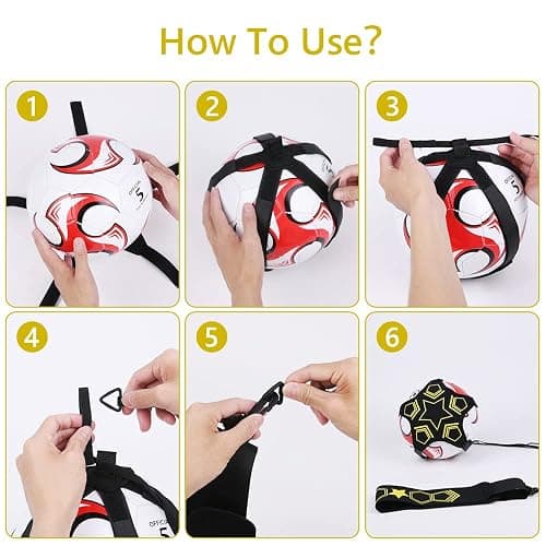 Ainiv Football Kick Entraîneur Solo Entraînement, 5 Griffe Tissu | Football Volleyball Rugby Trainer, Ceinture Réglable pour Enfants et Adultes Débutants, Convient aux Balles Taille 3, 4, 5 thumbnail 5