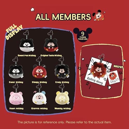 MINISO Disney Mickey Interesting Collisions Series Blind Box, Disney Mickey Vinyl Plush Pendant Surprise Box Bag Charm Figure Model Random Design Collectible Toy for Home Decor Birthday Gifts (Single) thumbnail 8